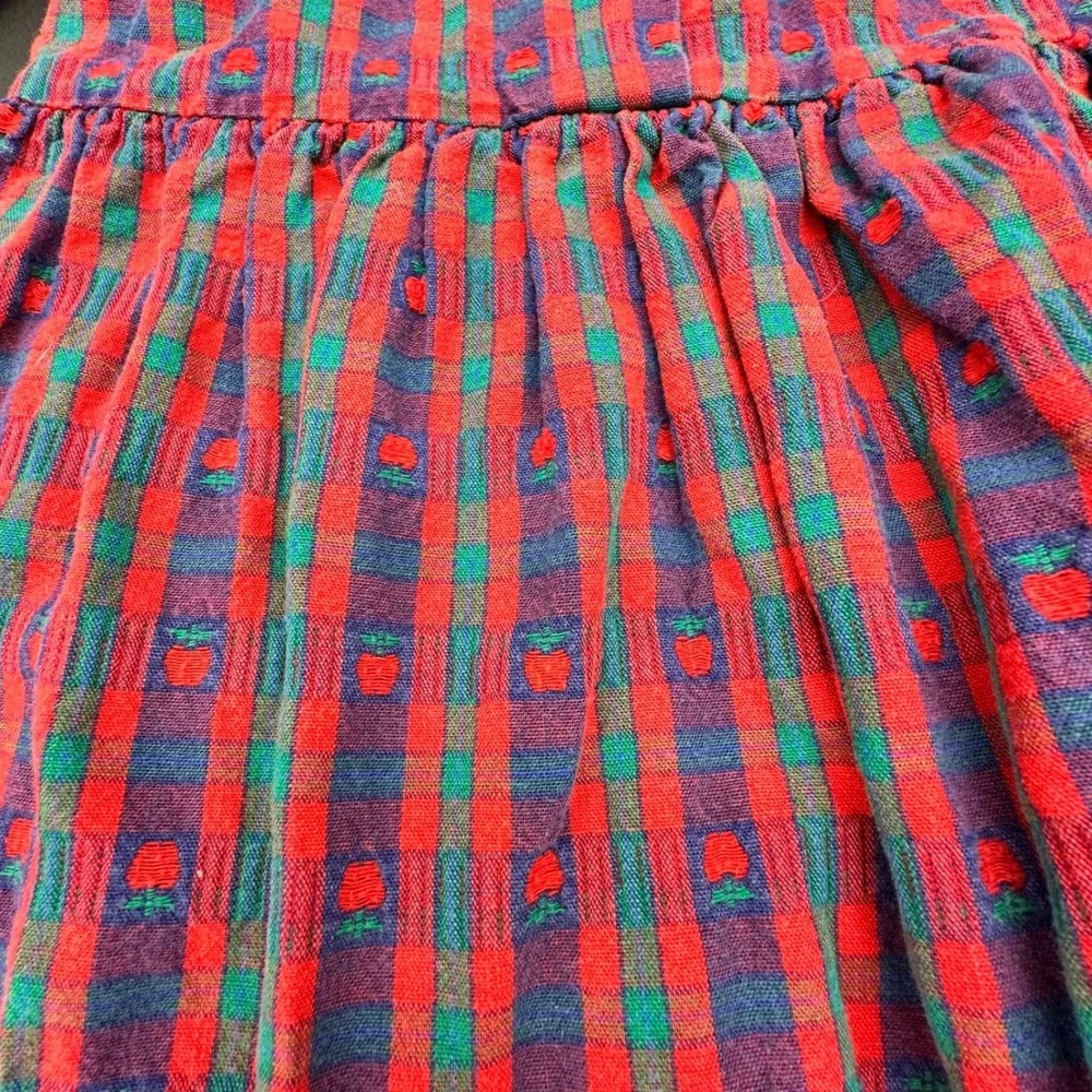 OshKosh B'gosh Plaid Apple Dress Long Sleeve Collared Button Front Drop‎ Waist